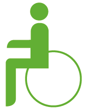 Ein leicht verständliches Piktogramm als Wegweiser für Behinderte.