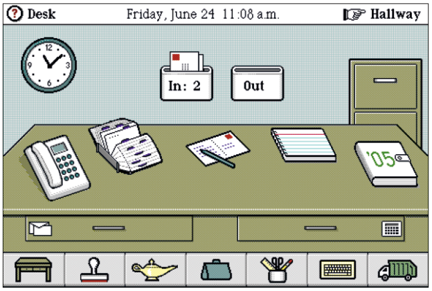 Magic Cap ist ein Betriebssystem für mobile Geräte (hier: Magic Cap for Windows aus dem Jahr 1995).