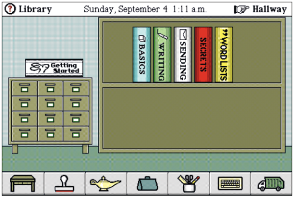 Magic Cap ist ein Betriebssystem für mobile Geräte (hier: Magic Cap for Windows aus dem Jahr 1995).