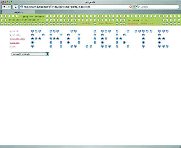 Drop-Down-Menü. www.jungundpfeffer.de