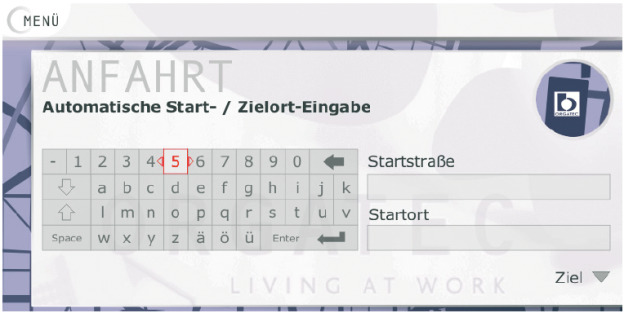 Die Eingabe in Formfelder erfolgt entweder direkt in einer Software mit entsprechender Software-Tastatur oder mittels einer Hardware-Tastatur am Computer, Terminal, Mobiltelefon etc. Die Abbildung zeigt exemplarisch die Eingabemöglichkeiten des Mobiltelefons SonyEricsson P910i.
