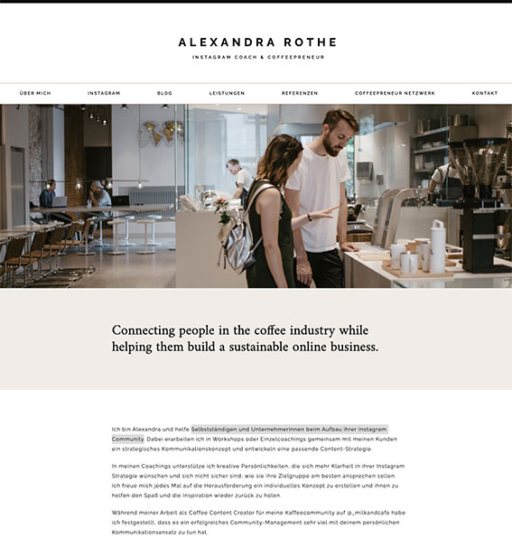 Beispiel für eine über mich Website und für eine gelungene Positionierung und damit Dein Online Business aufbauen z.B. mit Online Kurse erstellen